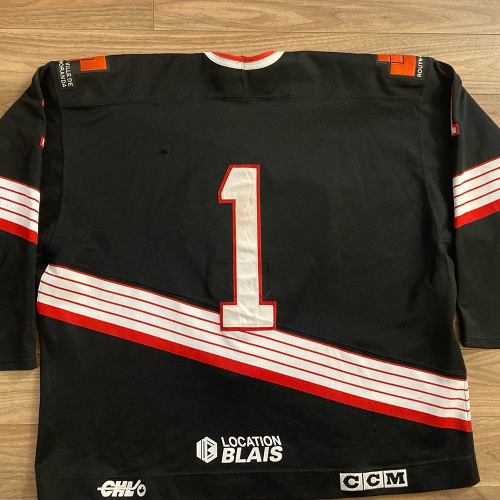 1996-97 Rouyn-Nouranda Huskies Game Used Worn Hockey Jersey Goalie QMJHL CHL - Picture 8 of 12
